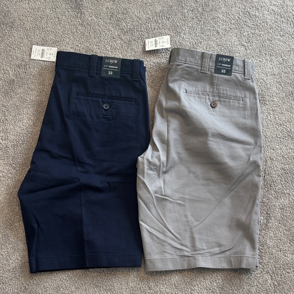 J. Crew Men's Flat Front Shorts in Navy and Gray NWT